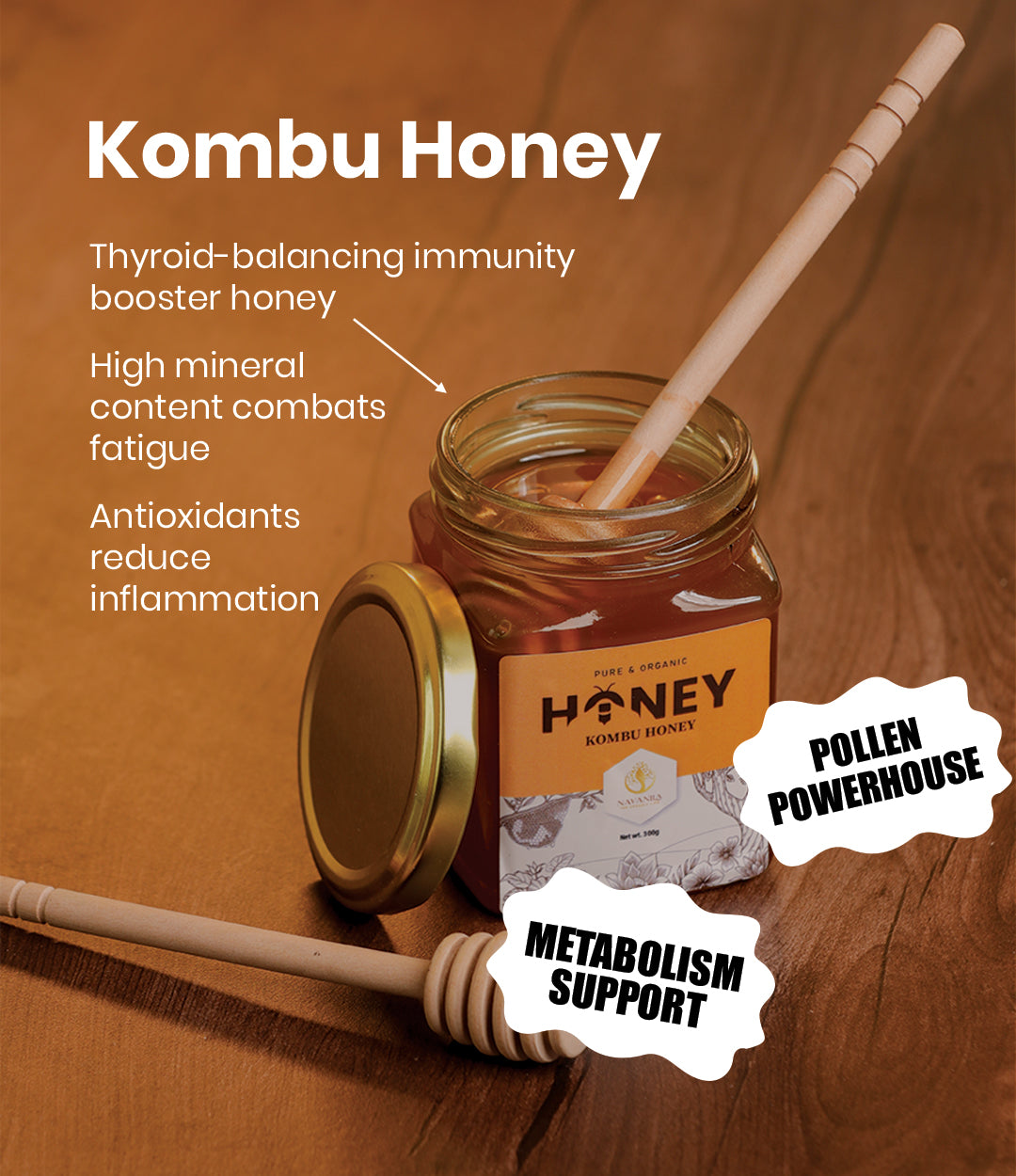 Pure Kombu Honey - High Pollen Content (500 gm)