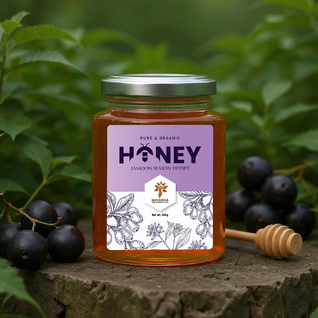 Raw Unprocessed Jamoon Season Honey - Benefits For Skin (500 gm)