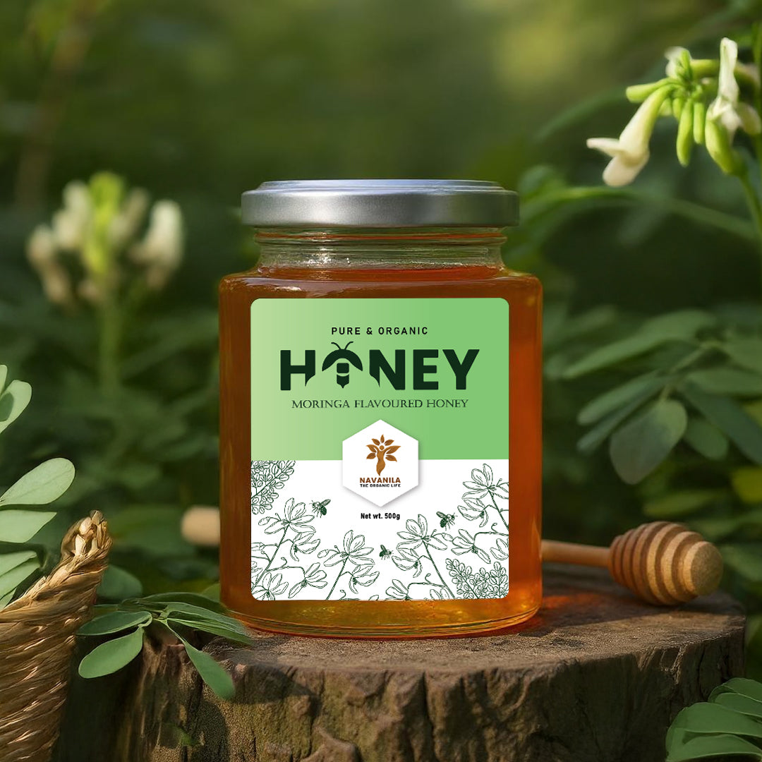 Organic Moringa Flavoured Honey - Rich in Nutrients (500 gm)