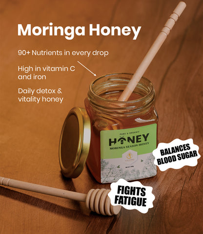 Organic Moringa Flavoured Honey - Rich in Nutrients (500 gm) 