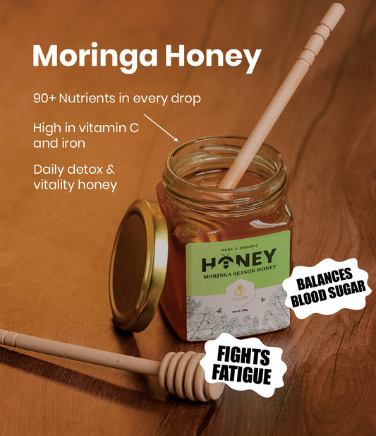 Organic Moringa Flavoured Honey - Rich in Nutrients (500 gm) 