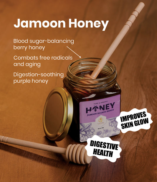 Raw Unprocessed Jamoon Season Honey - Benefits For Skin (500 gm) 