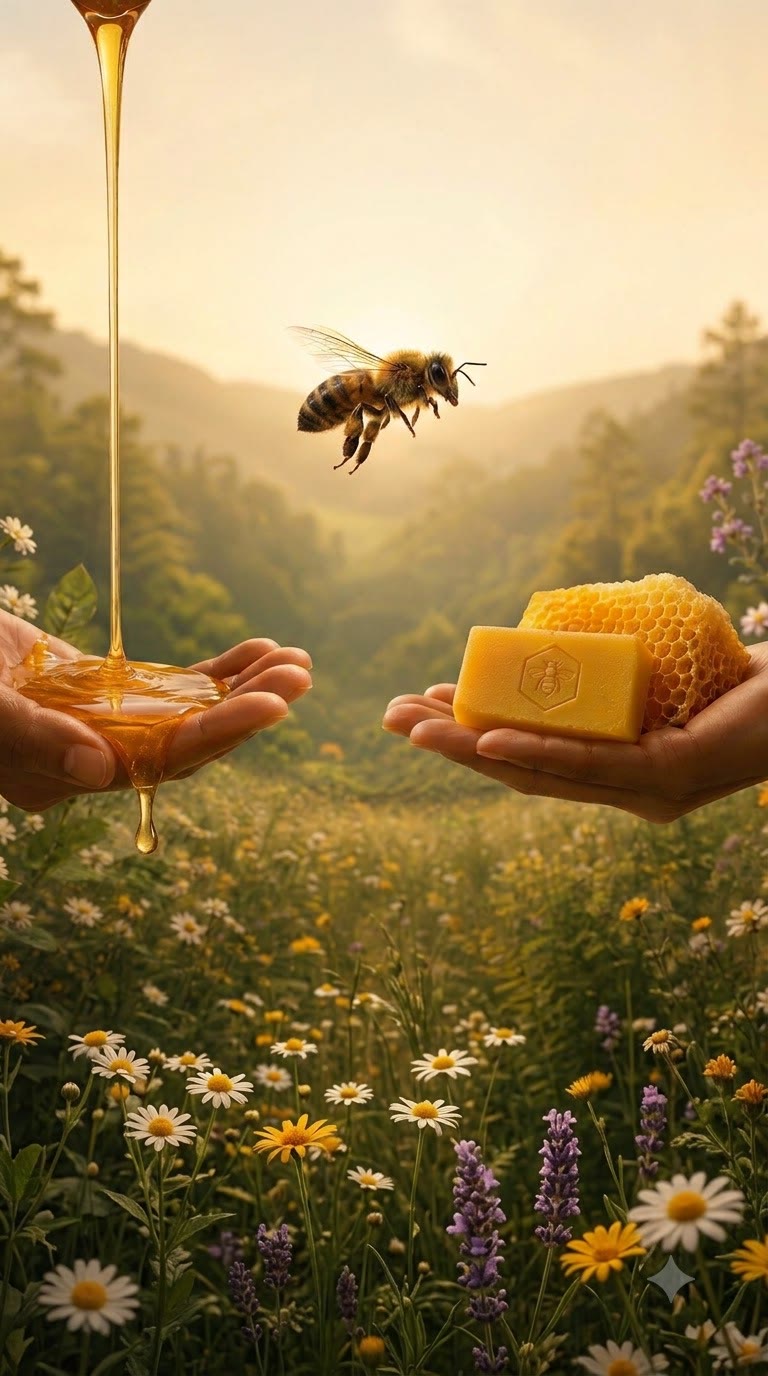 Pure, natural honey and beeswax from our native bees
