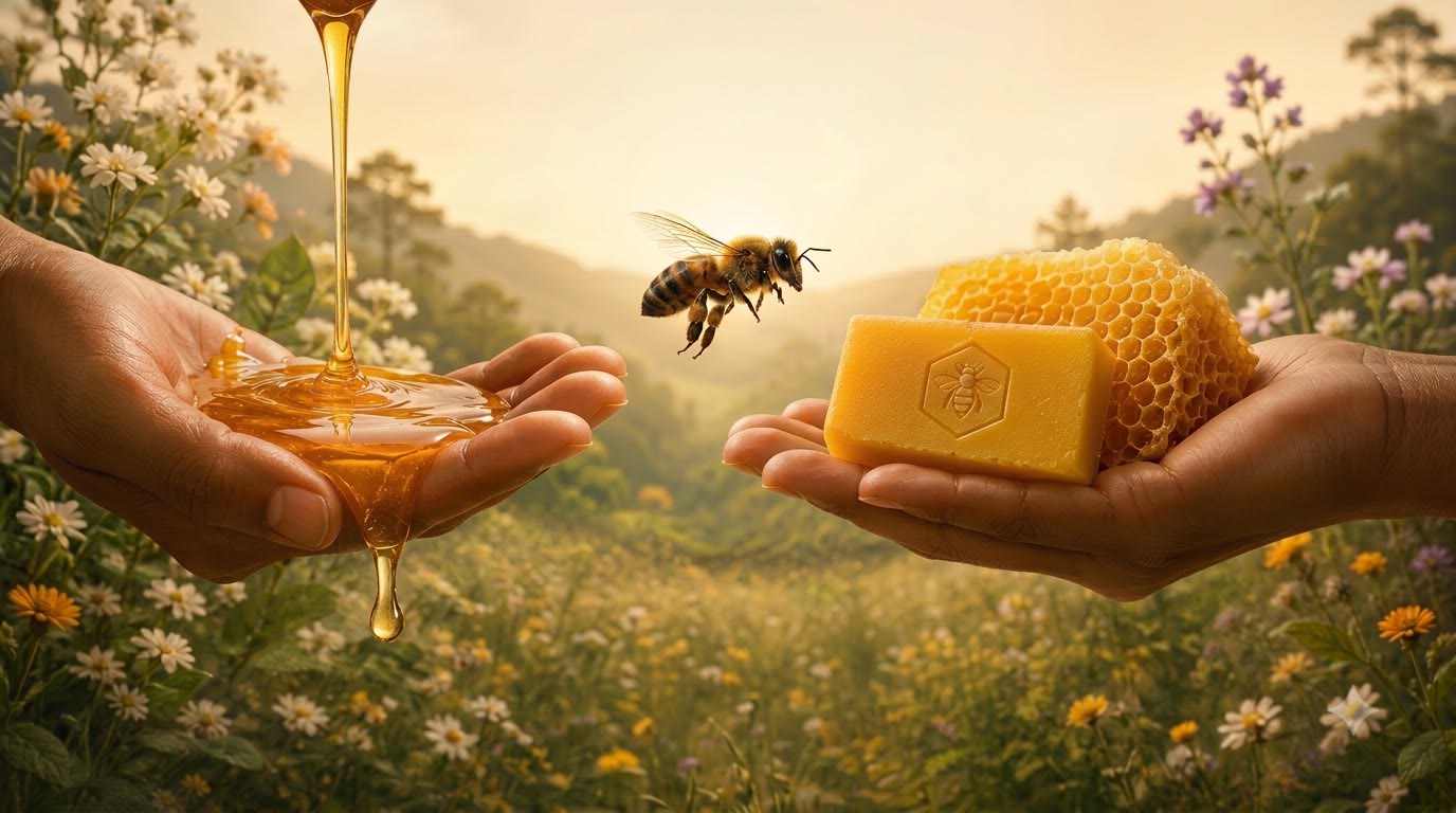 Pure, natural honey and beeswax from our native bees